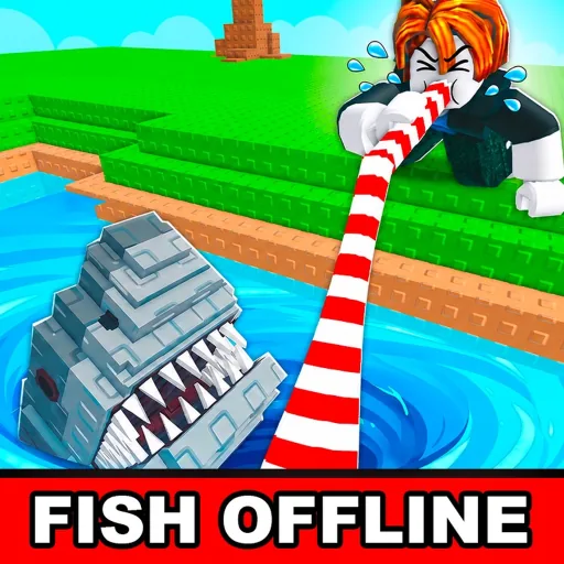 Official Lake Sipping icon showing a player using a striped straw near a lake creature